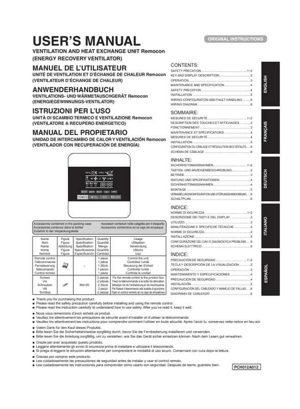 Anwenderhandbuch Kabelfernbedienung SAF-REMOC-F