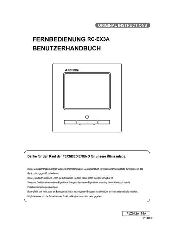 Benutzerhandbuch Fernbedienung RC-EX3A