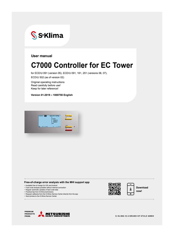 User manual C7000 Controller for EC Tower