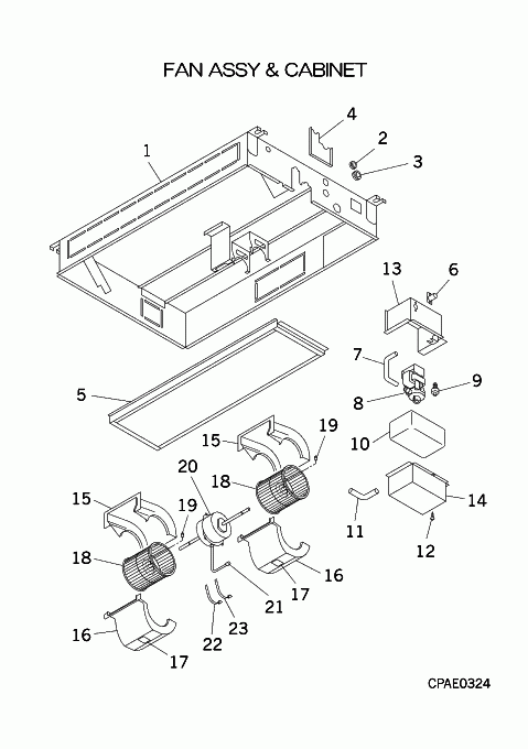 B: Ventilator und Gehäuse