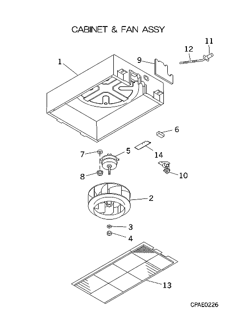 B: Ventilator und Gehäuse