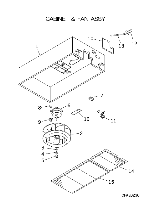 B: Ventilator und Gehäuse