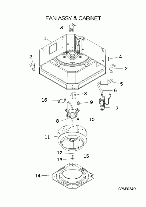 B: Ventilator und Gehäuse