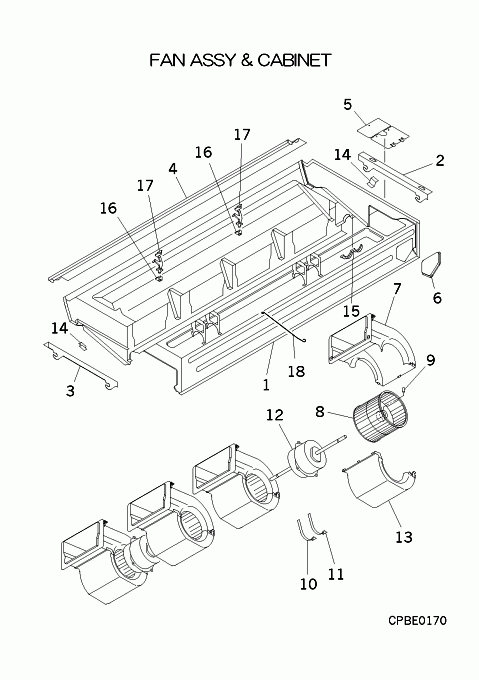 B: Ventilator und Gehäuse