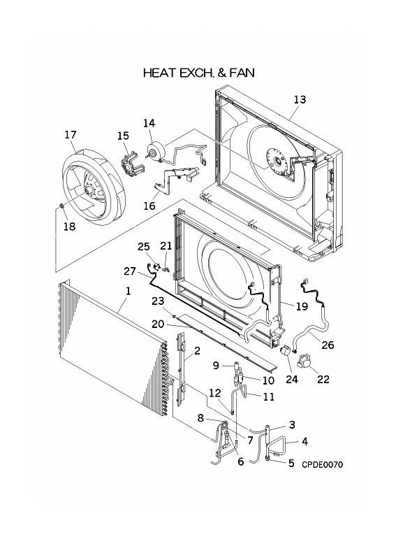 B: Wärmetauscher und Ventilator