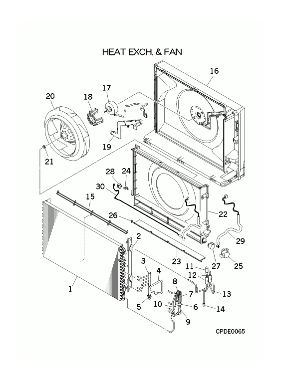 B: Wärmetauscher und Ventilator