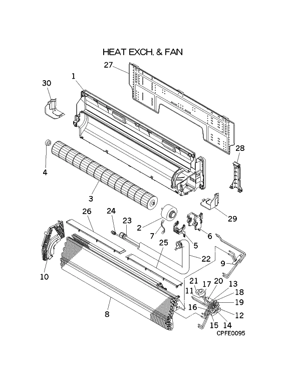 B: Wärmetauscher und Ventilator