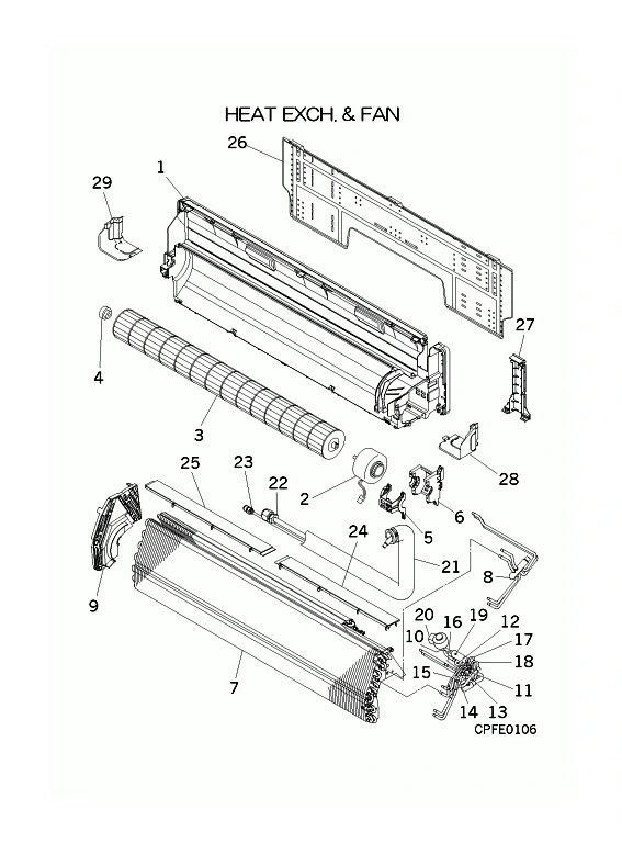 B: Wärmetauscher und Ventilator