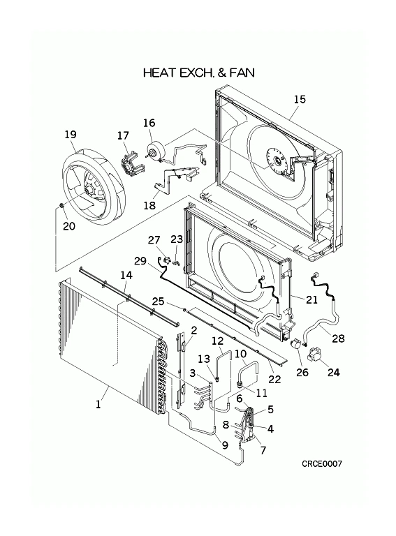 B: Wärmetauscher und Ventilator