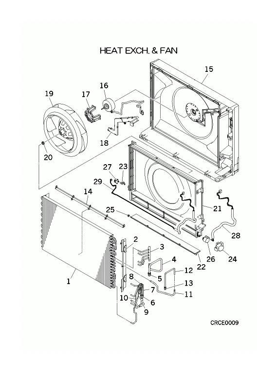 B: Wärmetauscher und Ventilator