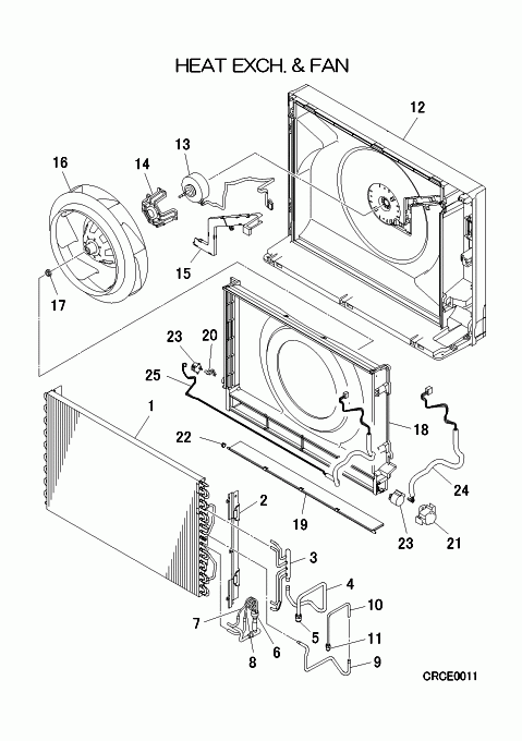 B: Wärmeübertrager und Ventilator