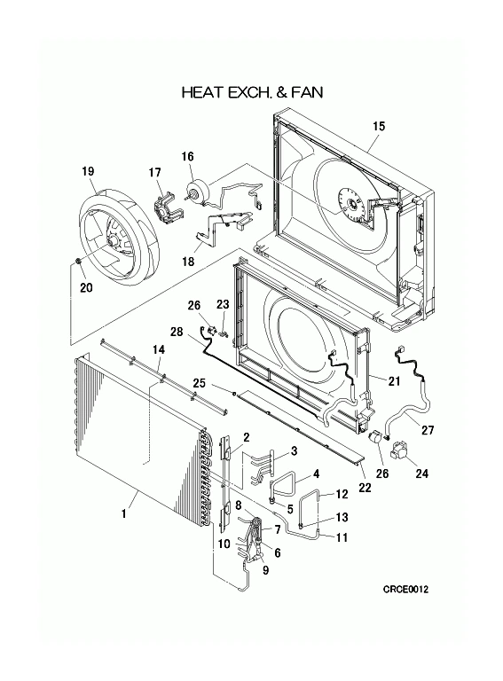 B: Wärmetauscher und Ventilator