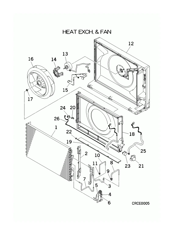 B: Wärmetauscher und Ventilator