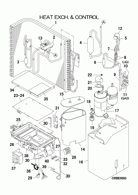 B: Wärmeübertrager und Steuereinheit