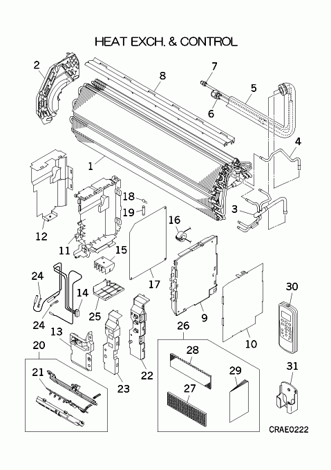 B: Wärmeübertrager und Steuereinheit