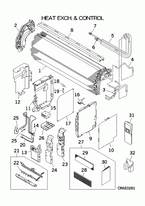 B: Wärmeübertrager und Steuereinheit