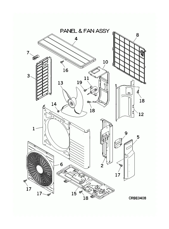 A: Verkleidung und Ventilator