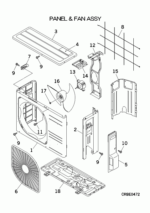 A: Verkleidung und Ventilator