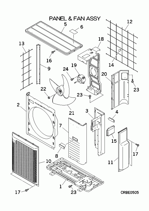 A: Verkleidung und Ventilator