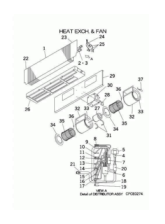 B: Wärmetauscher und Ventilator