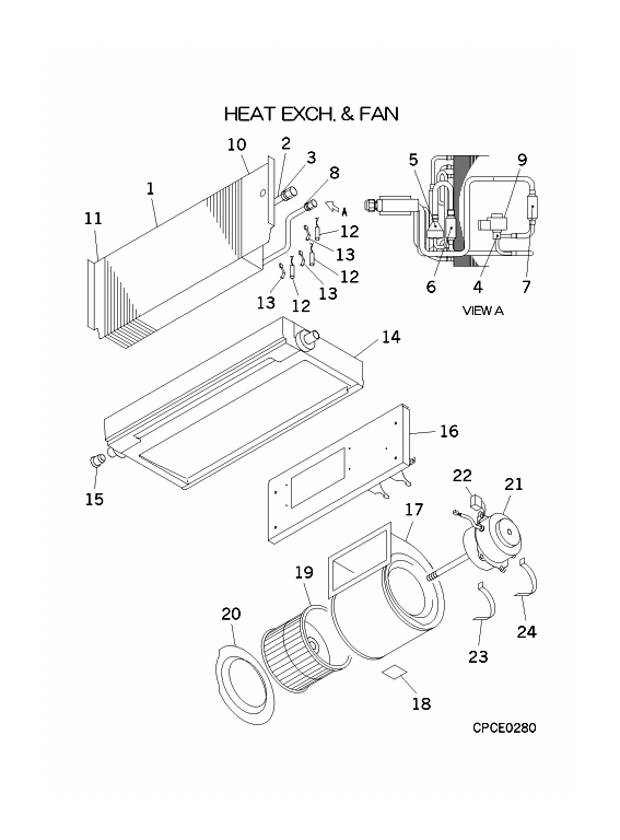 B: Wärmetauscher und Ventilator