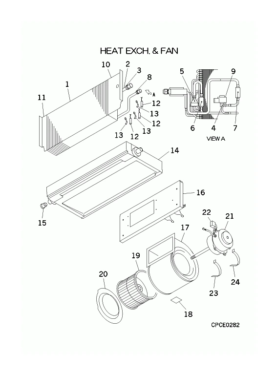 B: Wärmetauscher und Ventilator