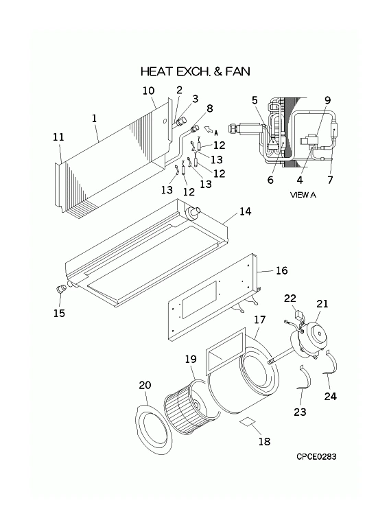 B: Wärmetauscher und Ventilator