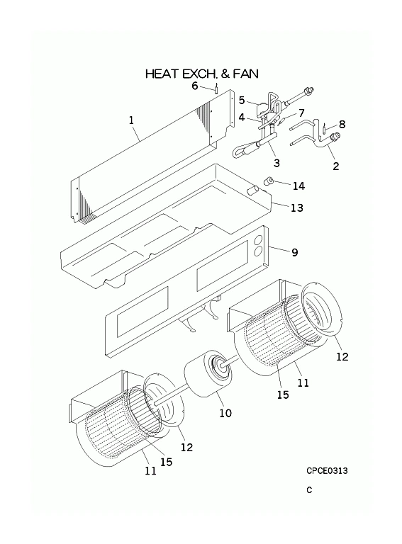 B: Wärmetauscher und Ventilator