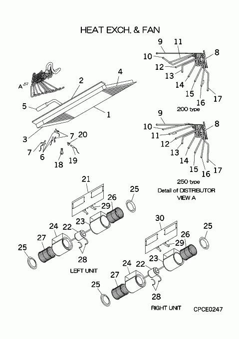 B: Wärmeübertrager und Ventilator