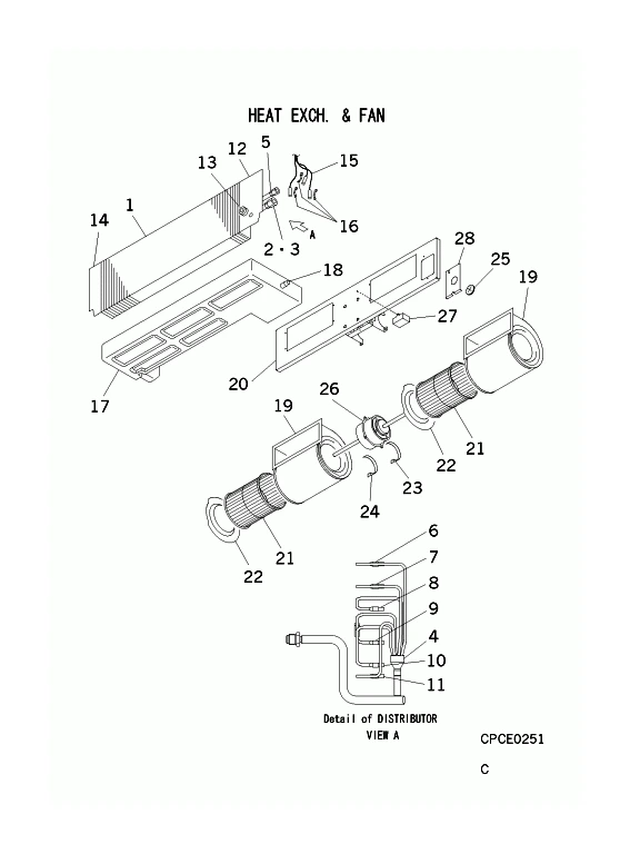 B: Wärmetauscher und Ventilator