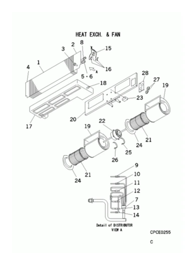 B: Wärmeübertrager und Ventilator