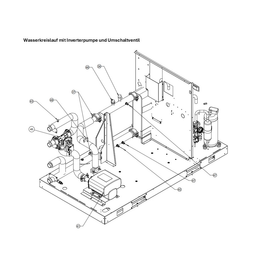 H: Wasserkreislauf mit Inverterpumpe und Umschaltventil