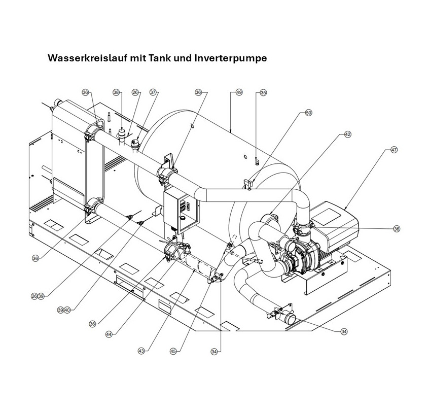 G: Wasserkreislauf mit Tank und Inverterpumpe