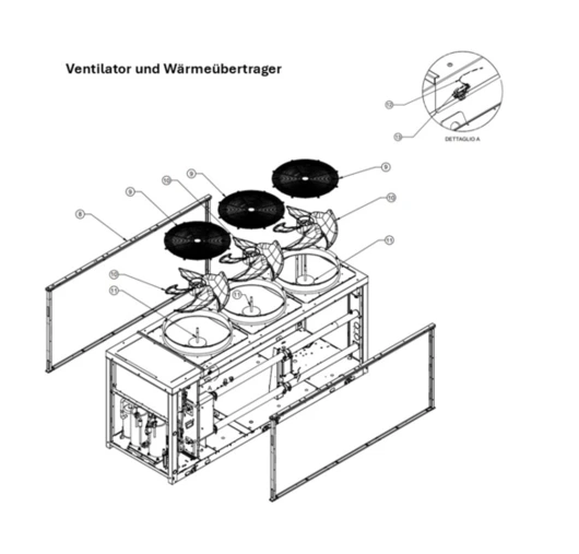 B: Ventilator und Wärmeübertrager
