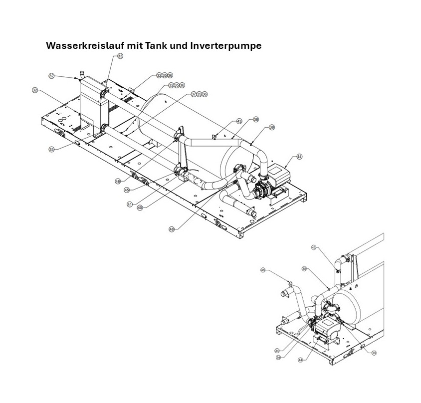 G: Wasserkreislauf mit Tank und Inverterpumpe