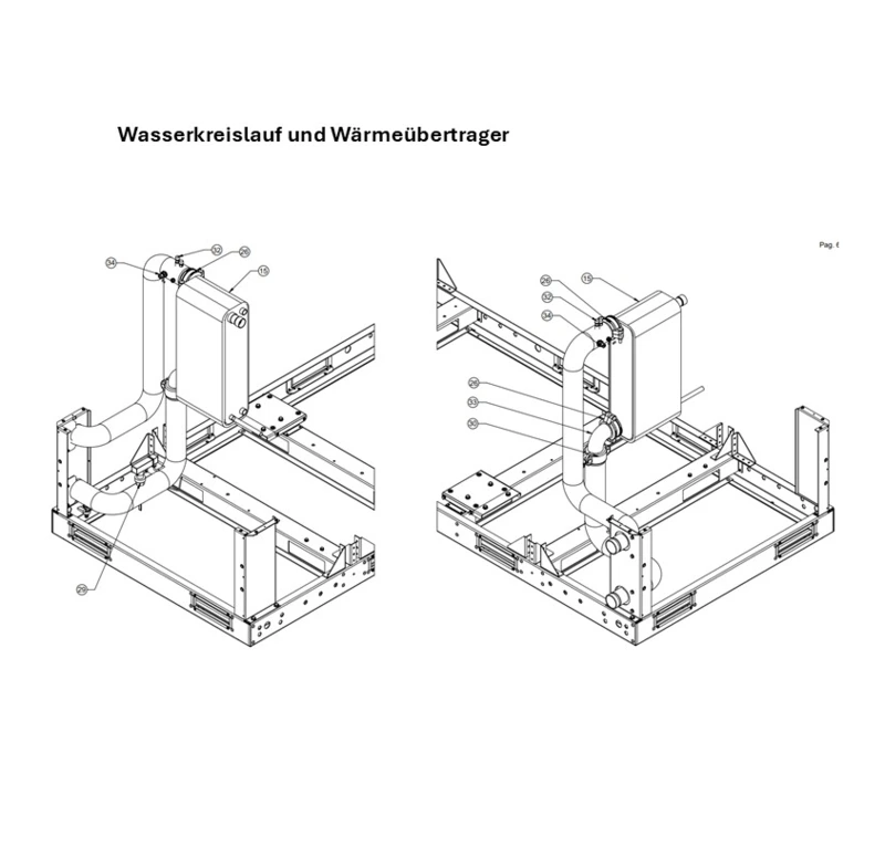 E: Wasserkreislauf und Wärmeübertrager