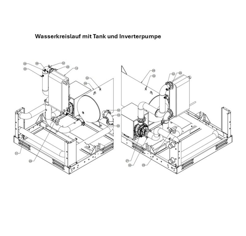 G: Wasserkreislauf mit Tank und Inverterpumpe