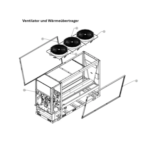 B: Ventilator und Wärmeübertrager