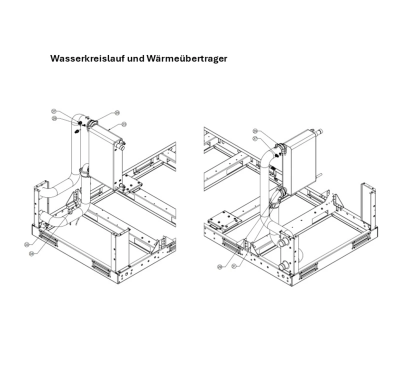 E: Wasserkreislauf und Wärmeübertrager