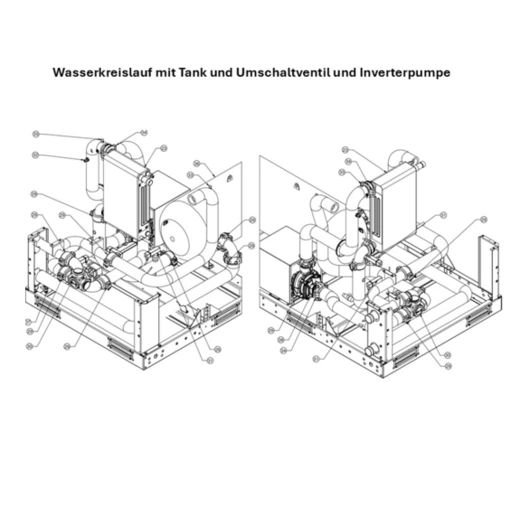 G: Wasserkreislauf mit Tank und Umschaltventil und Inverterpumpe