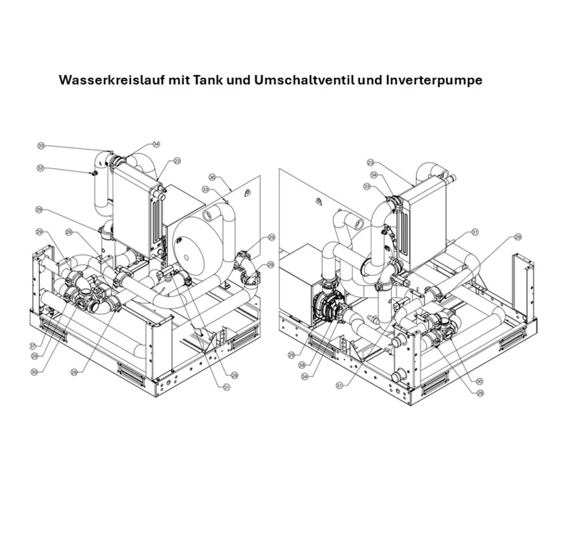 G: Wasserkreislauf mit Tank und Umschaltventil und Inverterpumpe