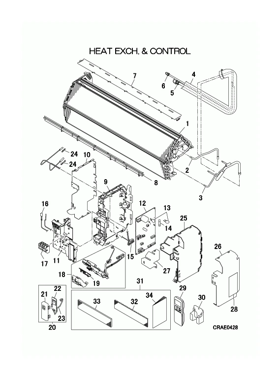 B: Wärmeübertrager und Steuereinheit