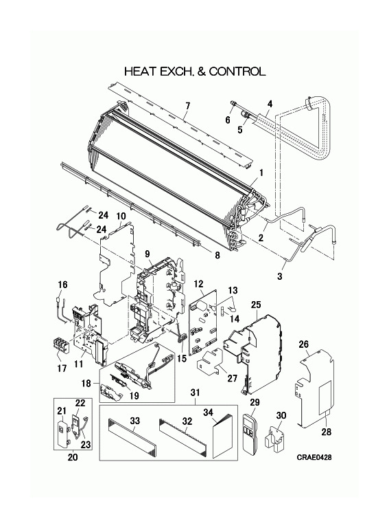B: Wärmeübertrager und Steuereinheit