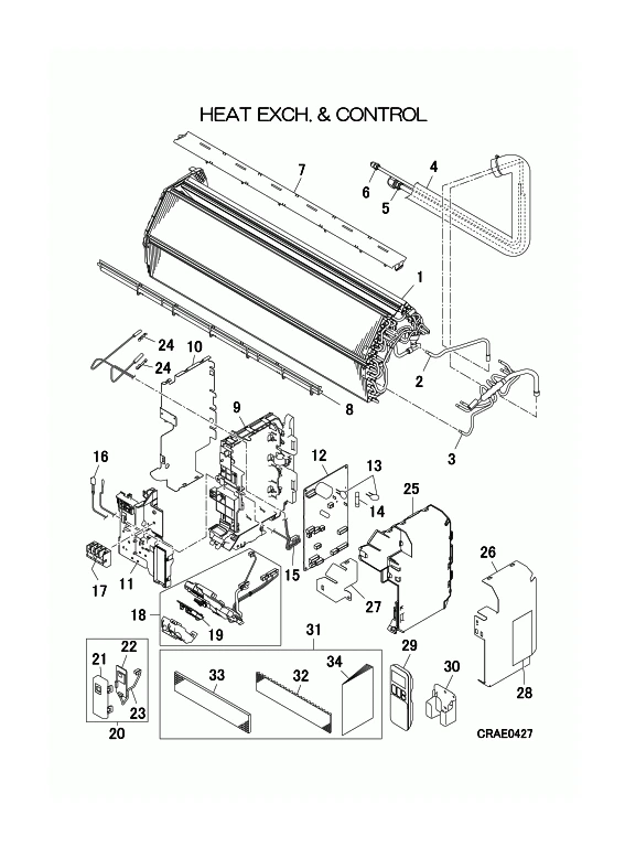 B: Wärmeübertrager und Steuereinheit