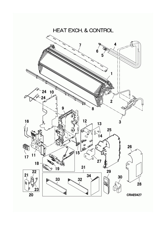 B: Wärmeübertrager und Steuereinheit