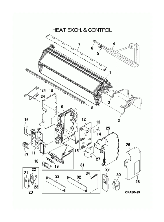 B: Wärmeübertrager und Steuereinheit