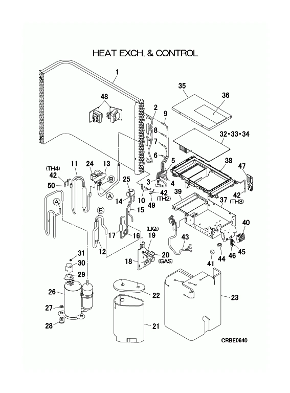 B: Wärmeübertrager und Steuereinheit