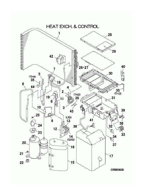 B: Wärmeübertrager und Steuereinheit