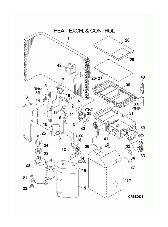B: Wärmeübertrager und Steuereinheit